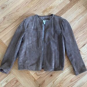 Brown Suede Leather Jacket for Women